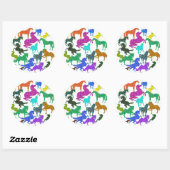 Rainboogpaarden - "Dotty about Horses!" Ronde Sticker (Vel)