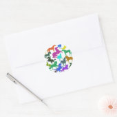 Rainboogpaarden - "Dotty about Horses!" Ronde Sticker (Envelop)