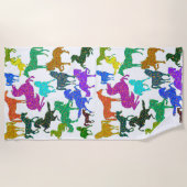 Rainboogpaarden - "Dotty about Horses!" Strandlaken (Voorkant)