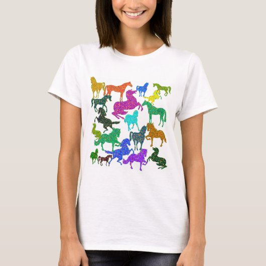 Rainboogpaarden - "Dotty about Horses!" T-shirt (Voorkant)