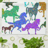 Rainboogpaarden - "Dotty about Horses!" Theedoek (Gevouwen)