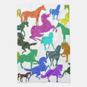 Rainboogpaarden - "Dotty about Horses!" Theedoek (Verticaal)