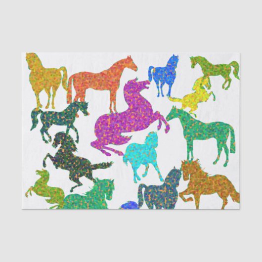 Rainboogpaarden - "Dotty about Horses!" Tissuepapier (Voorkant)