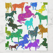 Rainboogpaarden - "Dotty about Horses!" Wijn Etiket (Enkel label)