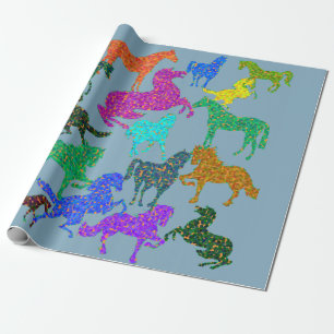 Rainboogpaarden - Wapenpapier Cadeaupapier