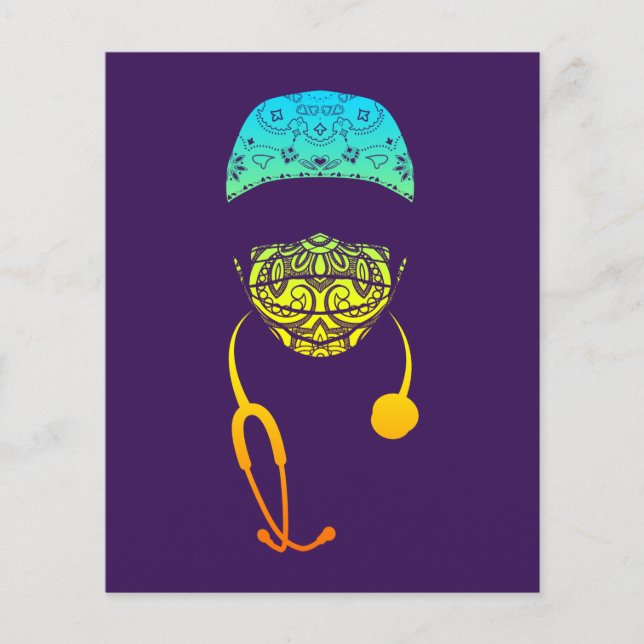rainboogpaisley med mask (Voorkant)
