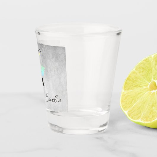 Rainboogpasta Lovevogels Gepersonaliseerd heet gla Shot Glas (Rechts)