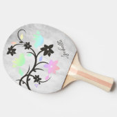 Rainboogpasta Lovevogels, gepersonaliseerd Tafeltennisbatje (Zijkant)