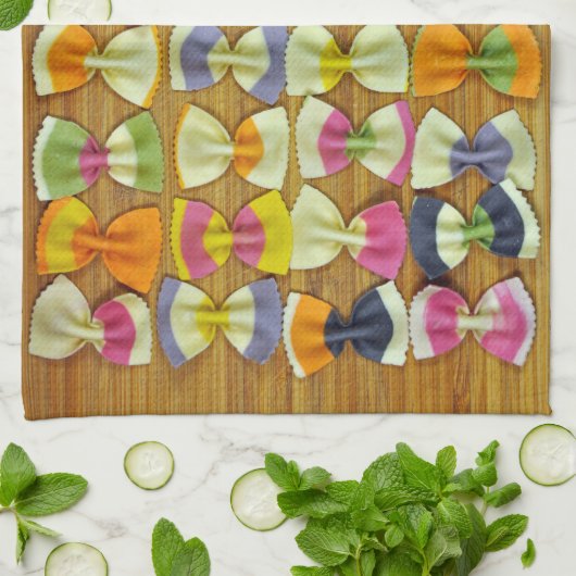 Rainboogpastapatroon Theedoek (Gevouwen)