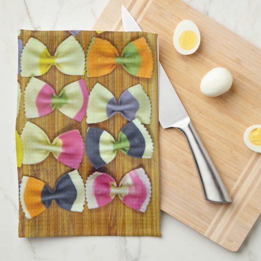 Rainboogpastapatroon Theedoek (Quarter Fold)