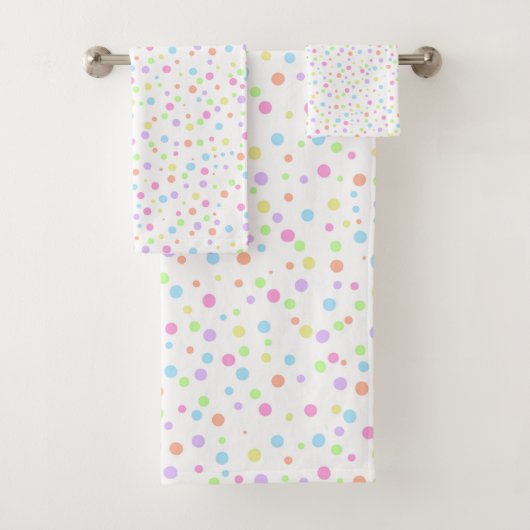 Rainboogpastel Abstract Polka DotsPattern Bad Handdoek (Insitu)