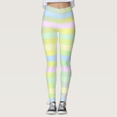 Rainboogpastelkleuren Leggings (Voorkant)