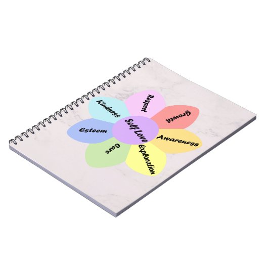 Rainboogpastelkleurig Notitieboek van zelfliefde (Linkerzijde)