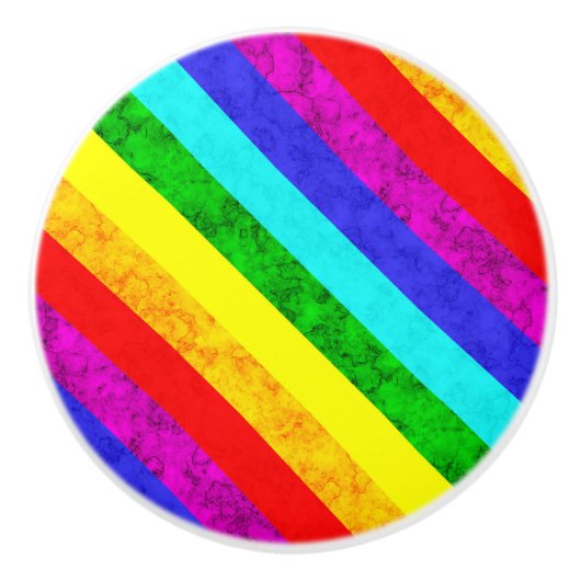 Rainboogpatroon abstract keramische knop (Voorkant)