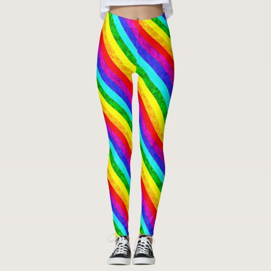 Rainboogpatroon abstract leggings (Voorkant)