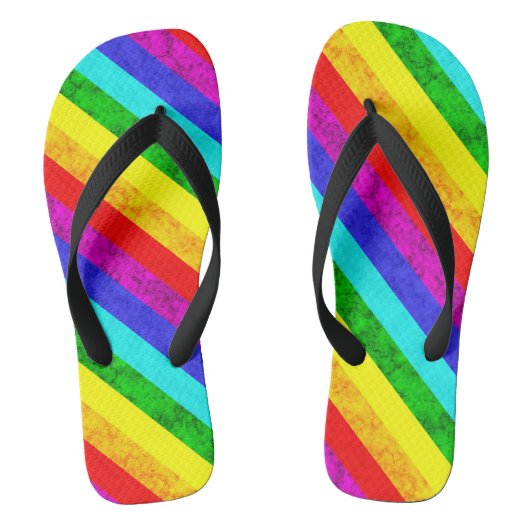 Rainboogpatroon abstract teenslippers (Voetbed)