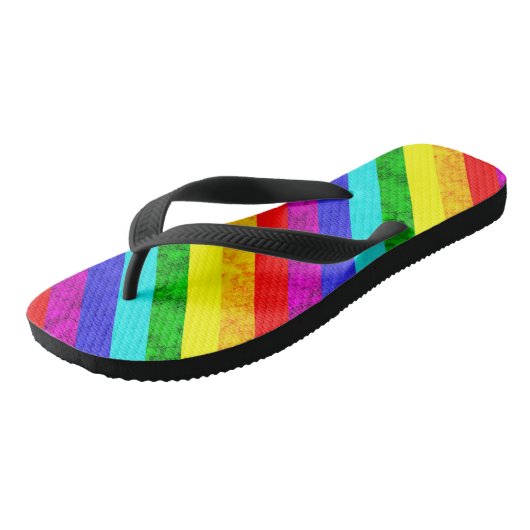 Rainboogpatroon abstract teenslippers (Schuin)