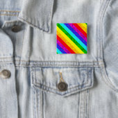Rainboogpatroon abstract vierkante button 5,1 cm (In situ)