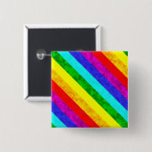 Rainboogpatroon abstract vierkante button 5,1 cm (Voorkant /achterkant)