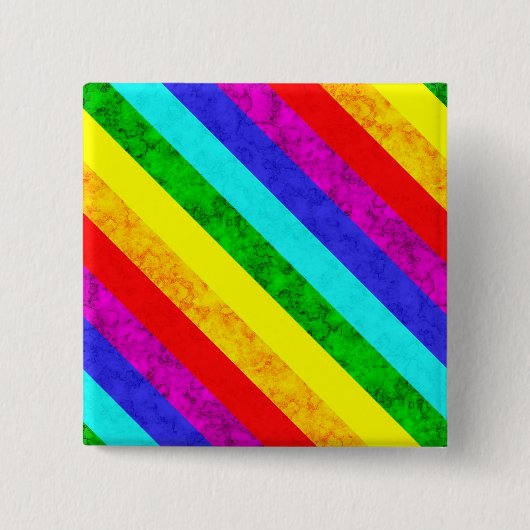 Rainboogpatroon abstract vierkante button 5,1 cm (Voorkant)