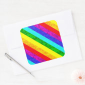 Rainboogpatroon abstract vierkante sticker (Envelop)
