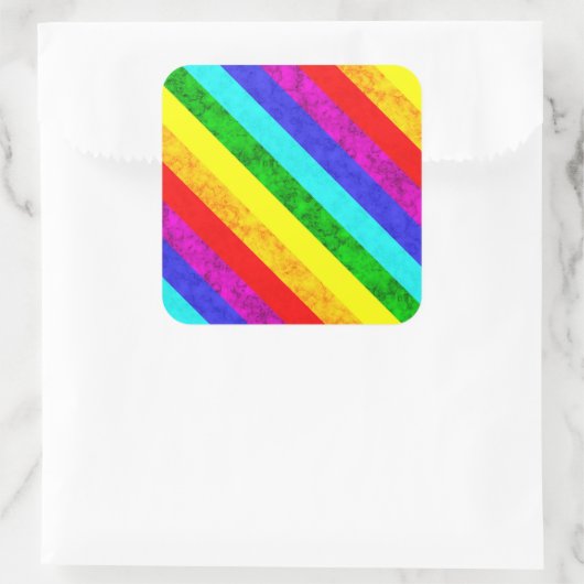 Rainboogpatroon abstract vierkante sticker (Tas)