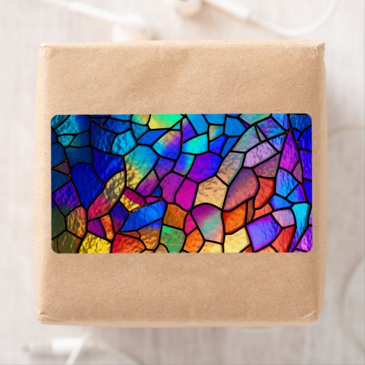 Rainboogpatroon Glas in lood Etiket (Insitu)