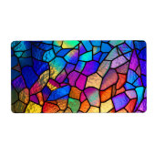 Rainboogpatroon Glas in lood Etiket (Voorkant)