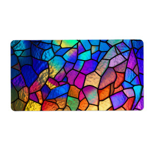 Rainboogpatroon Glas in lood Etiket