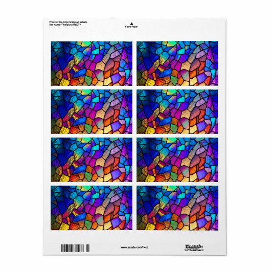 Rainboogpatroon Glas in lood Etiket (Full Sheet)