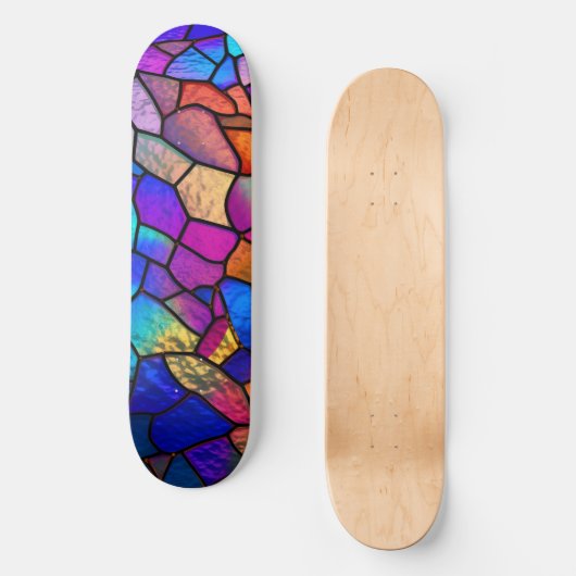 Rainboogpatroon Glas in lood Persoonlijk Skateboard (Voorkant)