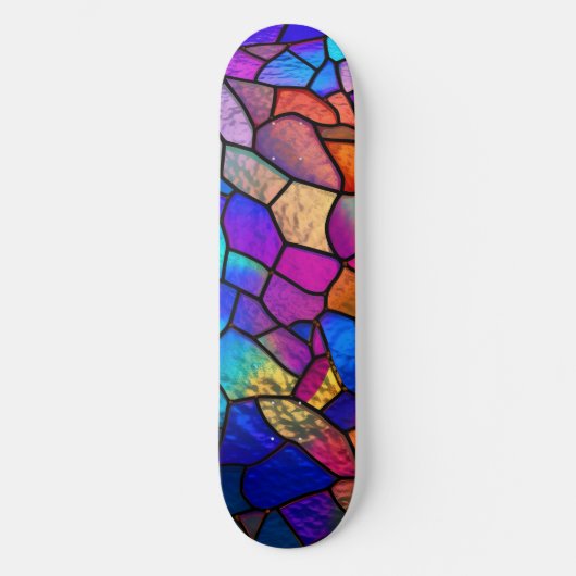 Rainboogpatroon Glas in lood Persoonlijk Skateboard (Voorkant)
