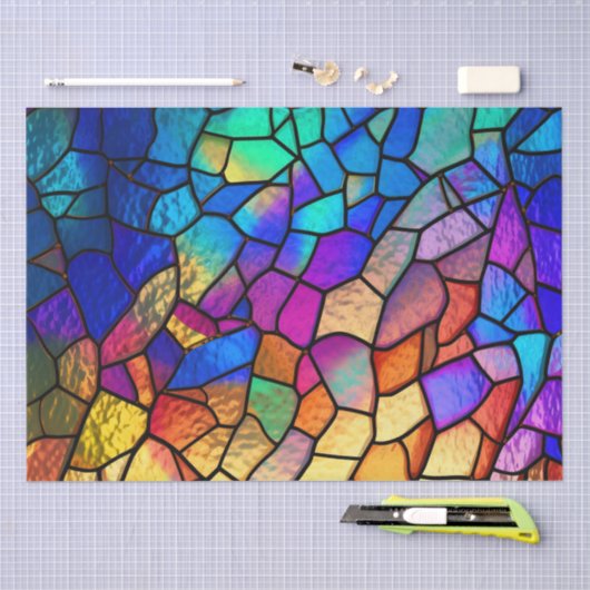 Rainboogpatroon Glas in lood Tissuepapier (Craft)