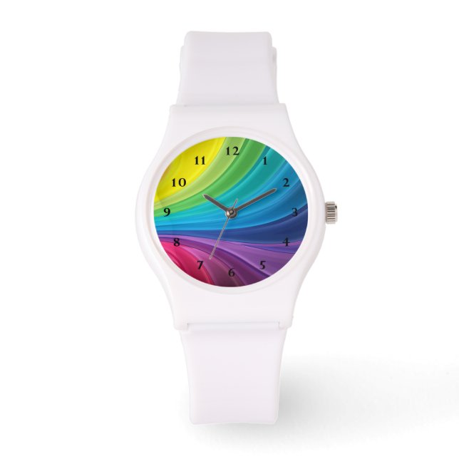 Rainboogpatroon Horloge (Voorkant)