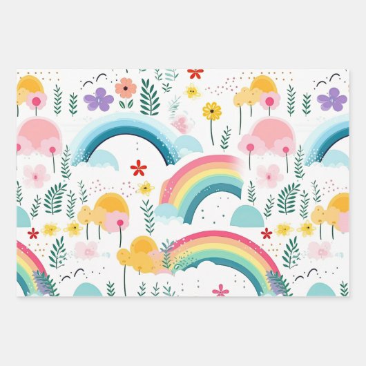 Rainboogpatroon Inpakpapier Vel (Voorkant 2)
