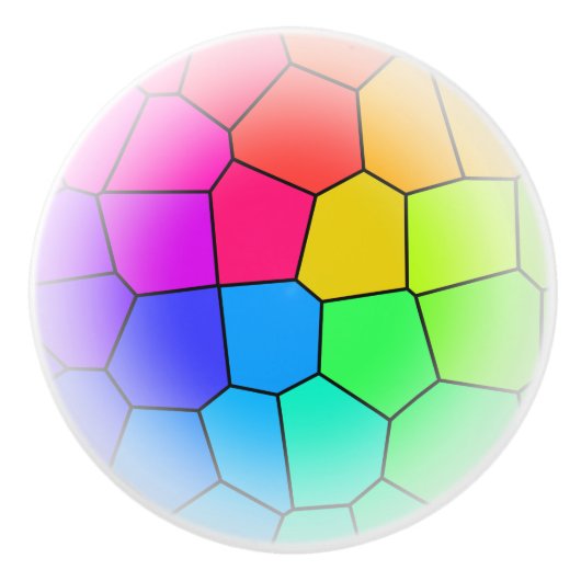 Rainboogpatroon Keramische Knop (Voorkant)