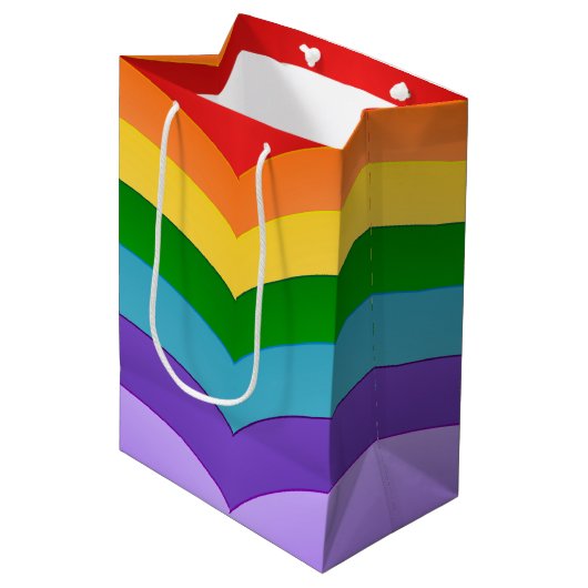 Rainboogpatroon Medium Cadeauzakje (Voorkant Gekanteld)