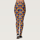 Rainboogpatroon op Navy Blue LGBTQ Pride Leggings (Achterkant)
