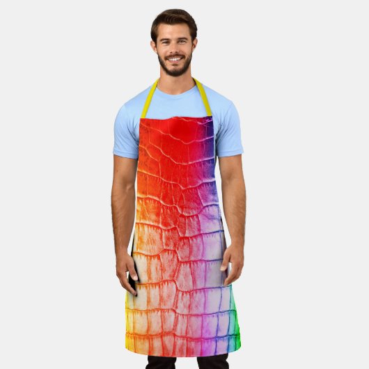 Rainboogpatroon Schort (Gedragen)