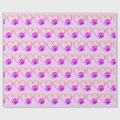 Rainboogpaw afdrukken met hart cadeaupapier (Vlak)