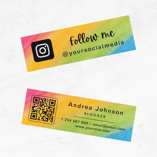Rainboogpenseeldiagram Volg QR-code Mini Visitekaartje