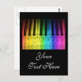 Rainboogpianotoetsenbord en noten briefkaart (Voorkant / Achterkant)