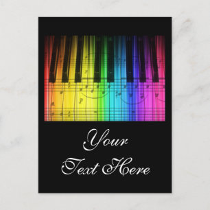 Rainboogpianotoetsenbord en noten briefkaart
