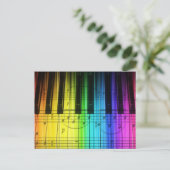 Rainboogpianotoetsenbord en noten briefkaart (Staand voorkant)