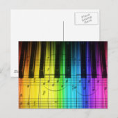 Rainboogpianotoetsenbord en noten briefkaart (Voorkant / Achterkant)