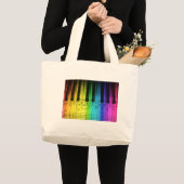 Rainboogpianotoetsenbord en noten grote tote bag (Voorkant (product))
