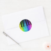 Rainboogpianotoetsenbord en noten ronde sticker (Envelop)