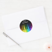 Rainboogpianotoetsenbord en noten ronde sticker (Envelop)