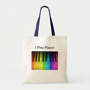 Rainboogpianotoetsenbord en noten tote bag