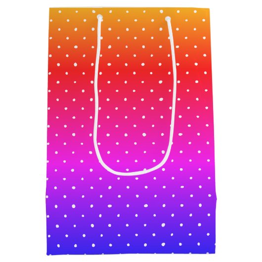 Rainboogpoliekdots met gouden ballonnen medium cadeauzakje (Achterkant)